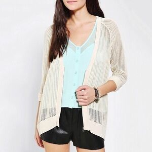 UO Silence + Noise Mesh Cardigan Sweater